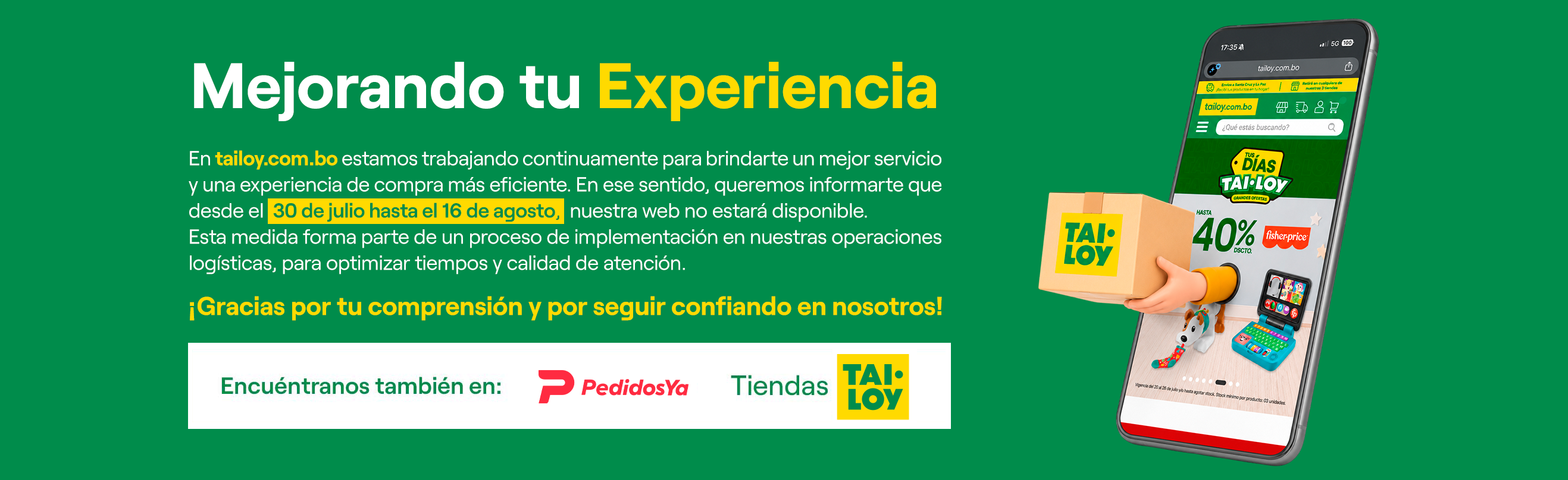 Mejorando tu Experiencia - Tai Loy